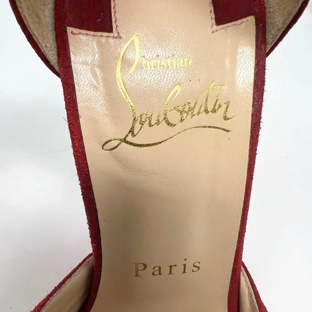 Christian Louboutin Marchavekel Red Suede Knot‎ Pumps Size EU 36 / US 6